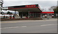 Fenced-off former Texaco filling station and shop, Croesyceiliog, Cwmbran