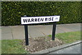 TQ3405 : Warren Rise sign by Geographer