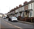 Houses at the eastern end of Oakfield Road, Cwmbran