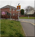 Warning sign - Patrol/Hebryngwr, Ton Road, Cwmbran