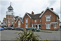 TQ9595 : Houses and clock tower, High Street, Burnham-on-Crouch by Robin Webster