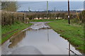 Flooded lane near Lee Park Farm