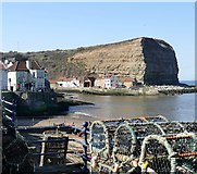 NZ7818 : Lobster pots at Staithes Harbour by Graham Hogg