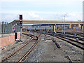 Footbridge and sidings outside Chapel Street station