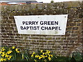 TL1419 : Perry Green Baptist Chapel sign by Geographer