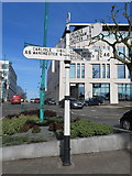 SJ8989 : Fingerpost in Wellington Road, Stockport (1) by John S Turner