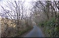 Lane descending to the A493 east of Penhelig