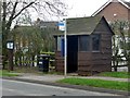 Bus stop and shelter on Burton Road