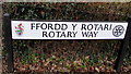 Ffordd y Rotari/Rotary Way name sign, Colwyn Bay