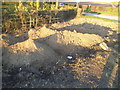 SE3651 : Builder's sand on Harrogate Road, Spofforth by David Howard