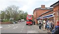 View of a Routemaster bus outside Epping station