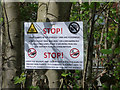 Warning sign, Greenwich Ecology Park