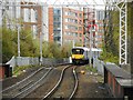 Train approaching Partick station