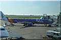 ST0767 : Purple airliner, Cardiff Wales Airport by M J Roscoe