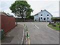 Green cones at the edge of Bont Close and Commercial Street, Pengam