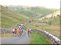 SD9773 : Tour de Yorkshire - returning spectators on foot by Stephen Craven