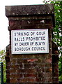 Striking of golf balls prohibited by order of Islwyn Borough Council, Fleur-de-lis