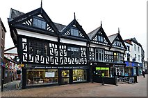 SJ6552 : Nantwich: The Book Shop and other shops by Michael Garlick