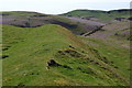 SO0754 : Ridge and ditches at the site of a hill fort on the Carneddau by Andrew Hill