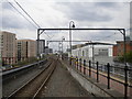 Metrolink tramway north east from Cornbrook