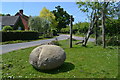 Small triangular green with boulder, Cadnam