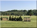 SJ8165 : Cross-country fences at Somerford Park Horse Trials by Jonathan Hutchins