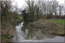 TL4945 : River Cam at Hinxton Road ford by Robert Eva