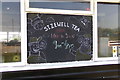 TM4762 : Sizewell Tea sign on Sizewell Beach Refreshment Cafe by Geographer