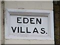 Eden Villas (name plaque)