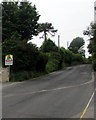 SY3392 : Warning sign - No footway for 160yds, Sidmouth Road, Lyme Regis by Jaggery
