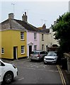 Colourful houses in Georges Square, Lyme Regis