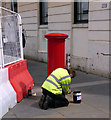 Pillar box being repainted