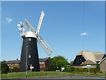 TL5966 : Stevens' Mill and Burwell Museum, from Mill Close by Christine Johnstone