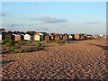 Beach huts by the beach