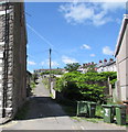 Back lane on the west side of Church Place, Bargoed