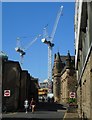 NS5666 : Tower cranes, University of Glasgow by Richard Sutcliffe