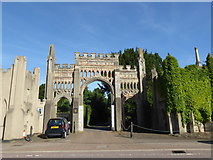 TQ6349 : The entrance to Hadlow Tower by Marathon
