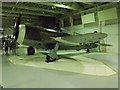 View of a Republic P-47D Thunderbolt in Hangar 3 in the RAF Museum