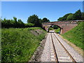 View from the back of a Bluebell Railway train - Caseford Bridge