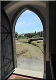 SW7827 : The view from the south door of Mawnan church by Rod Allday