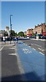 TQ3076 : Cycle Lane at Stockwell Station by Peter Mackenzie
