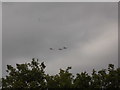 View of three 120TP Prefects in the RAF 100 flypast from George Green