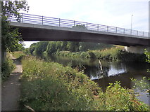 SE3419 : Riverside path and new bridge, River Calder, Wakefield by Rudi Winter