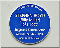 J3581 : Stephen Boyd plaque, Whitehouse, Newtownabbey (July 2018) by Albert Bridge