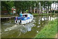 Cabin cruiser on Lancaster Canal