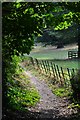 Steep path down to the village from Whitsbury church