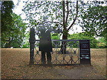 SP3265 : De Normanville sculpture, Jephson Gardens by Stephen Craven