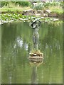 ST3505 : Sculpture in the Mermaid Pond, Forde Abbey by Oliver Dixon