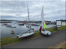 C8540 : Getting ready to sail, Portrush by Kenneth  Allen