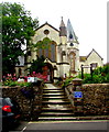 Steps up to the Roman Catholic Church of St Michael and St George, Lyme Regis